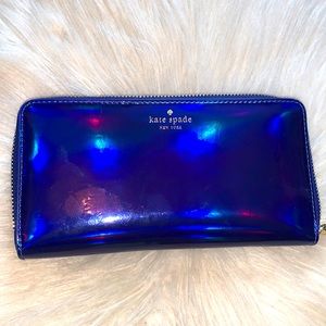 Blue Iridescent Patent Kate Spade Stacy Wallet